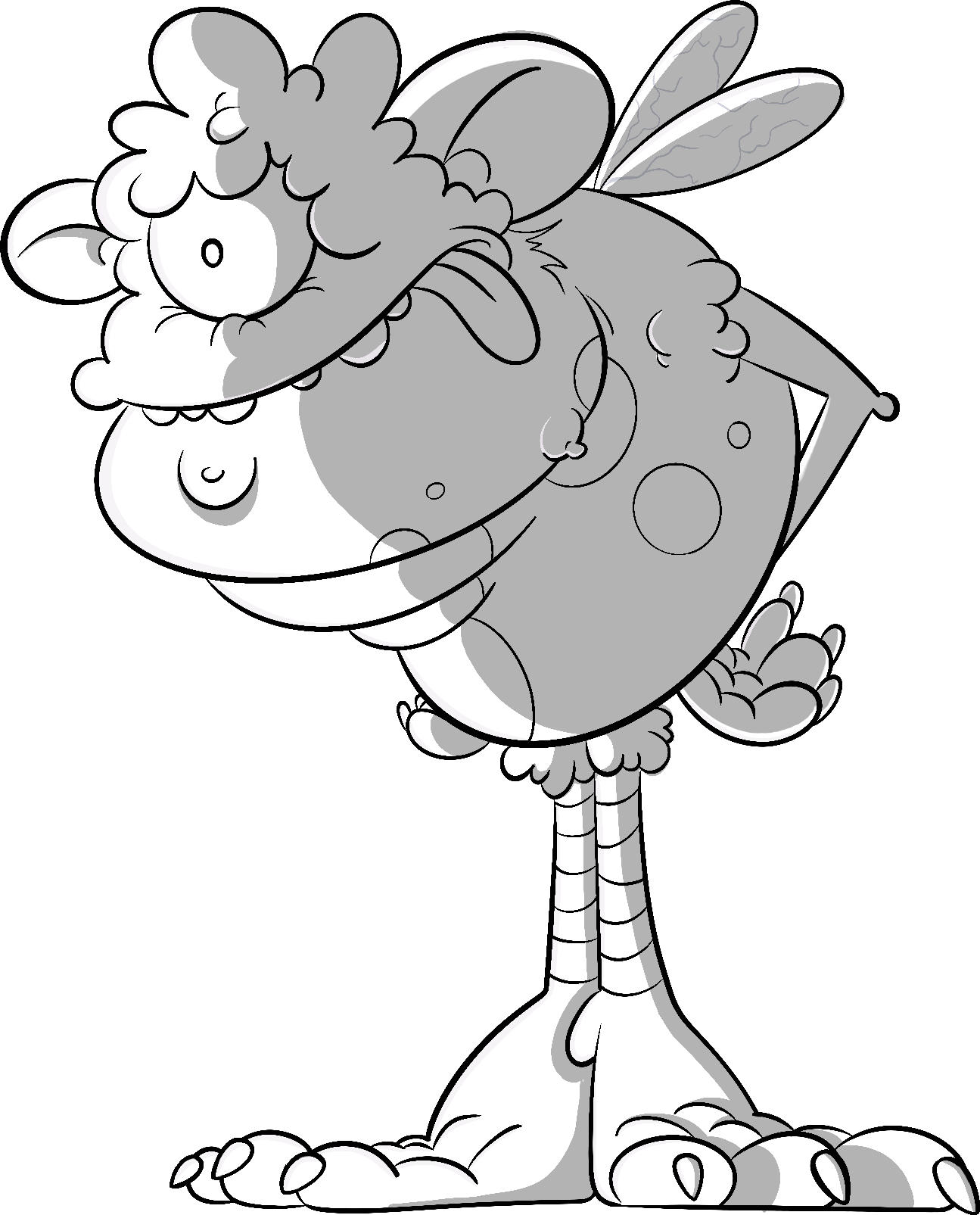Alien character, line and clean up stage