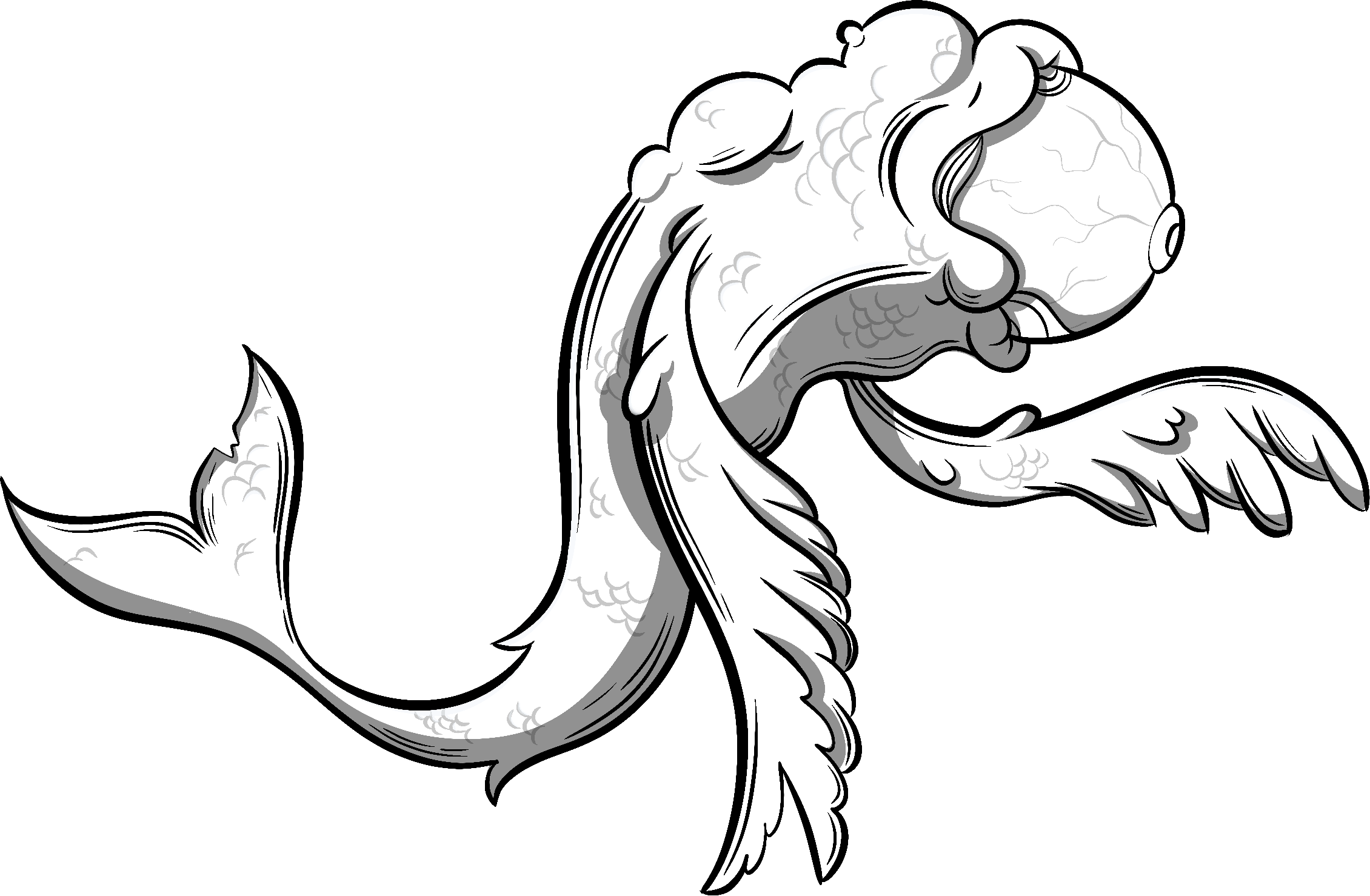 Fish creature, line and clean up stage