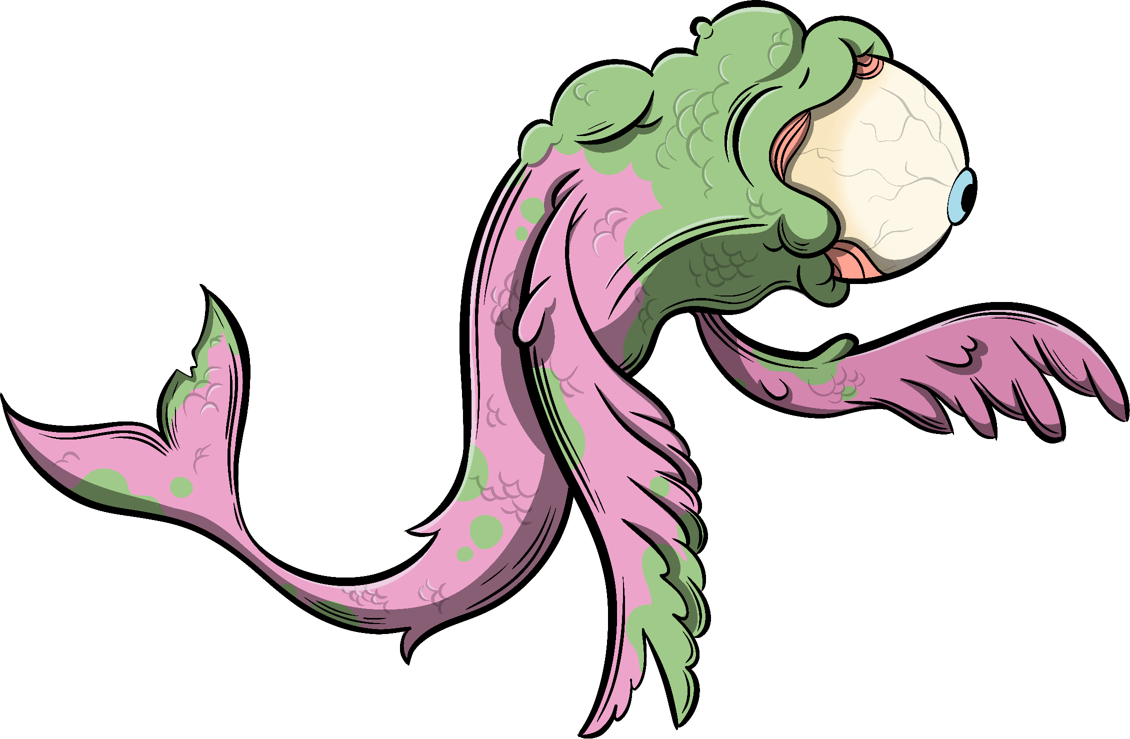 Fish creature, colour and final composition