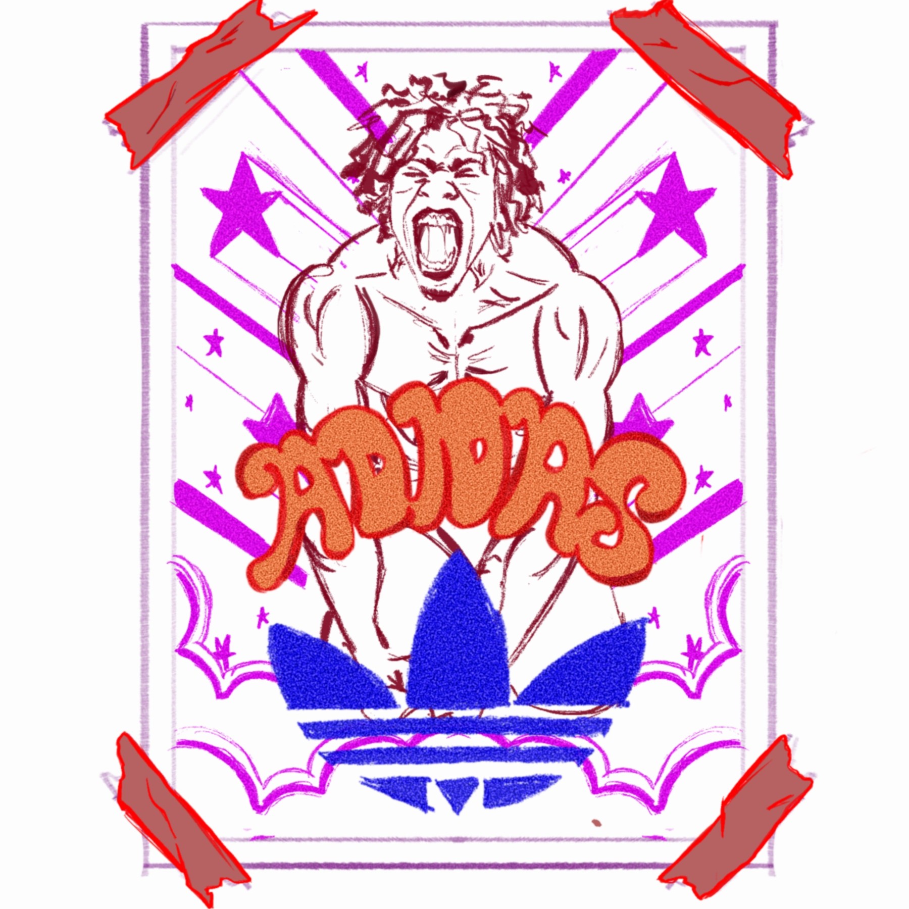 Option 4 rough: poster sketch of a shouting figure